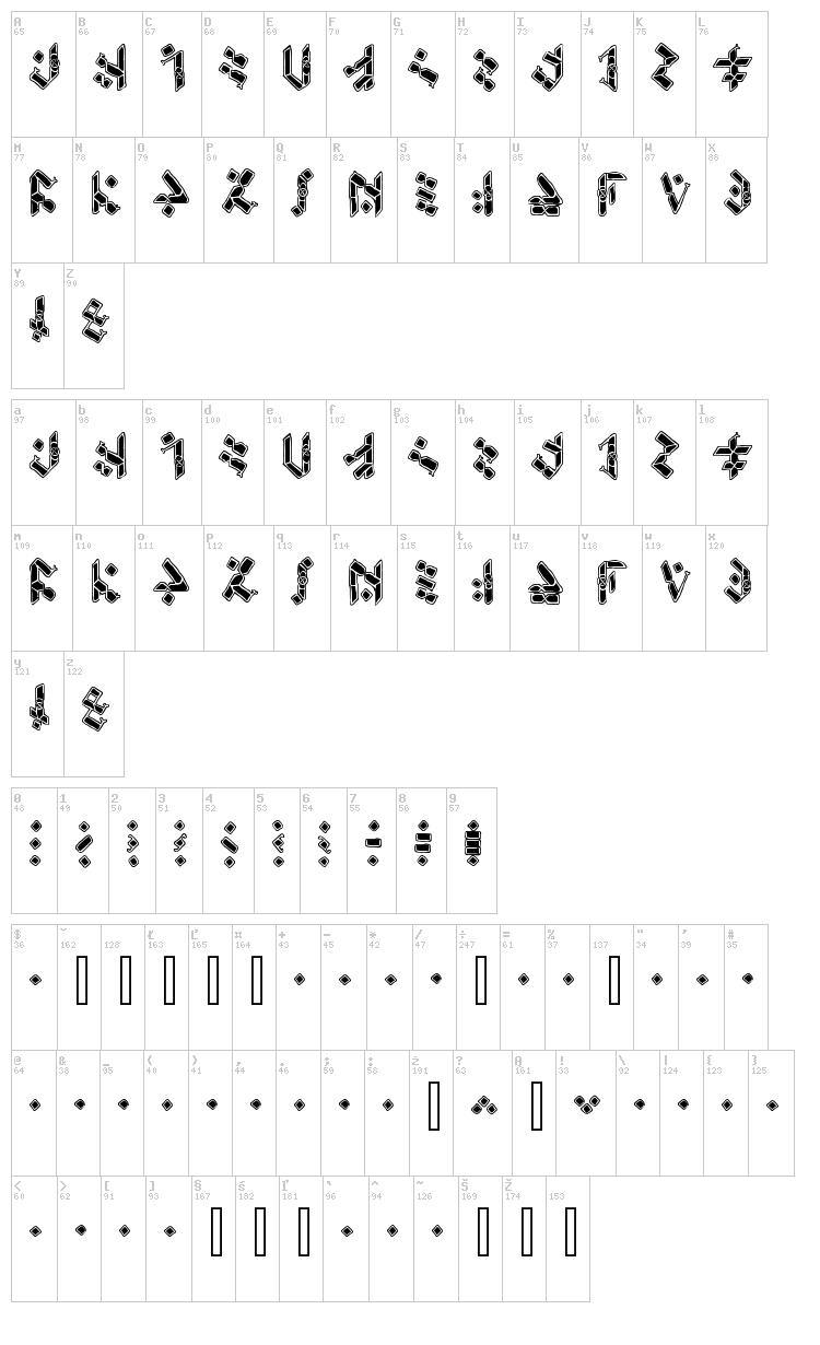 Temphis font map